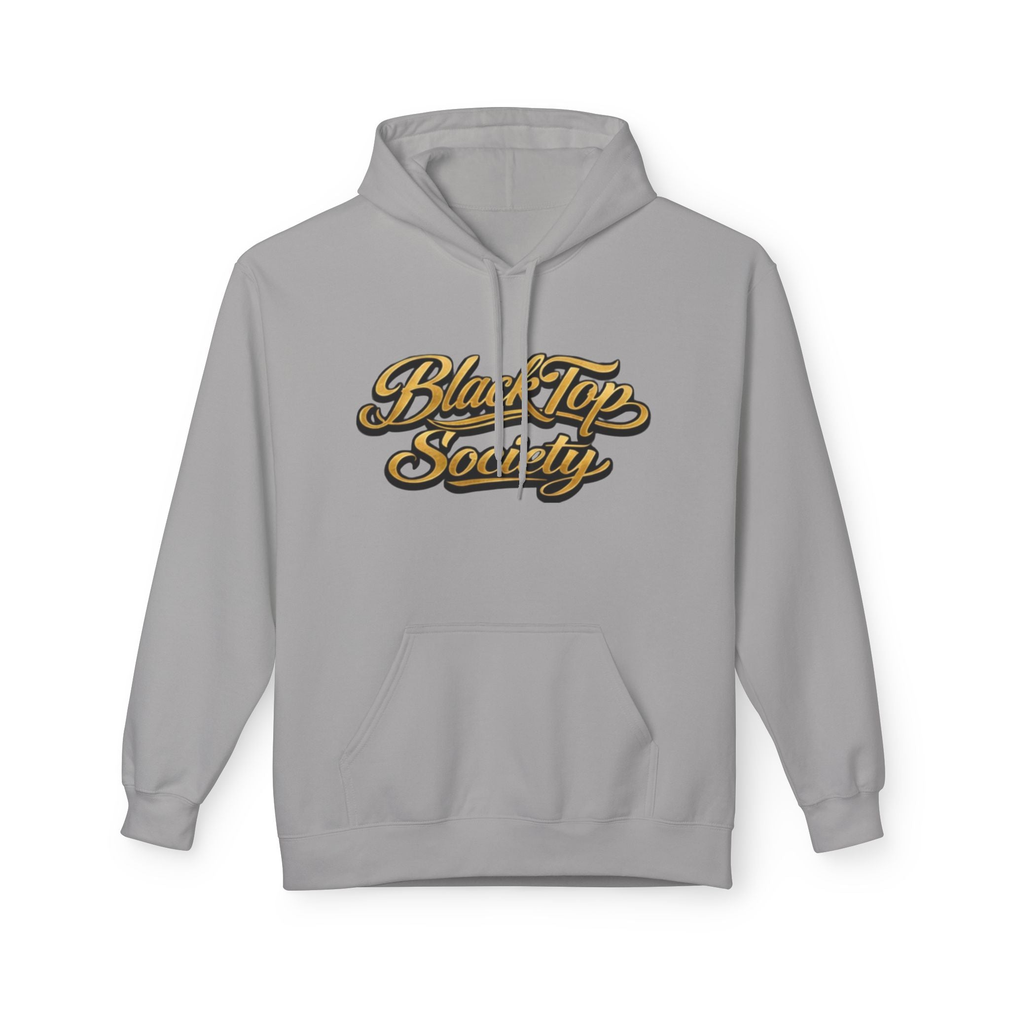 Black Top Society Hoodie — Retro Script Logo Pullover