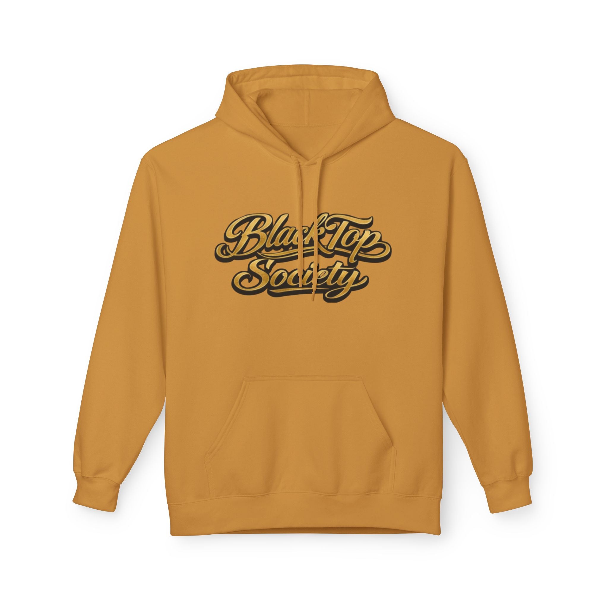 Black Top Society Hoodie — Retro Script Logo Pullover